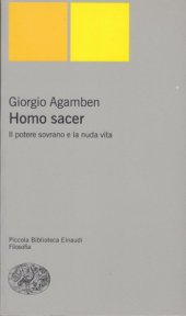 book Homo sacer. Il potere sovrano e la nuda vita