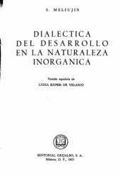 book Dialéctica del desarrollo en la naturaleza inorgánica