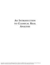 book An Introduction to Classical Real Analysis