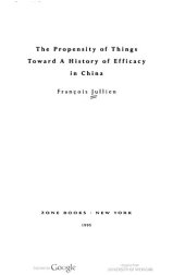 book The propensity of things : toward a history of efficacy in China