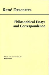 book Philosophical Essays and Correspondence (Descartes) (Hackett Publishing Co.)