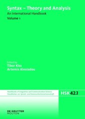 book Syntax - theory and analysis: an international handbook. Volume 1