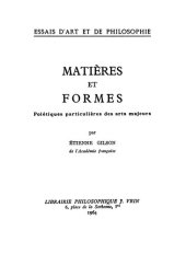 book Matières et formes. Poétiques particulières des arts majeurs