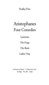 book Aristophanes: Four Comedies