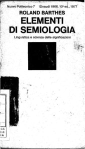 book Elementi di semiologia. Linguistica e scienza delle significazioni