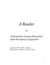 book A Reader in Nineteenth Century Historical Indo-European Linguistics