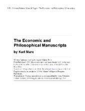 book The Economic and Philosophical Manuscripts