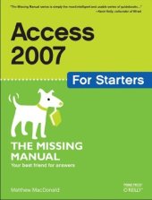 book Access 2007 for Starters: The Missing Manual