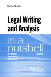 book Legal Writing and Analysis in a Nutshell