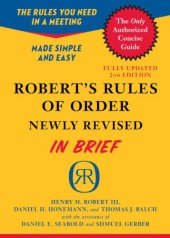 book Robert's Rules of Order Newly Revised In Brief