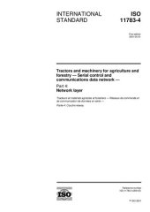 book ISO 11783-4:2001, Tractors and machinery for agriculture and forestry -- Serial control and communications data network -- Part 4: Network layer