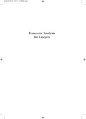 book Economic Analysis for Lawyers, Third Edition