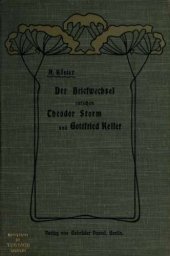 book Der Briefwechsel zwischen Theodor Storm und Gottfried Keller;