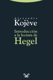 book Introducción a la lectura de Hegel