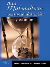 book Matemáticas para Administración y Economía