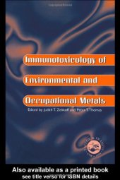 book Immunotoxicology Of Environmental And Occupational Metals