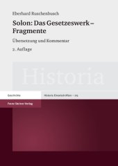 book Solon: Das Gesetzeswerk - Fragmente: Übersetzung und Kommentar