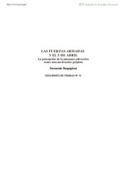 book Las Fuer zas Armadas y el 5 de abril: la percepción de la amenaza subversiva como una motivación golpista