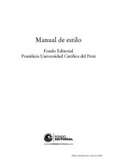 book Manual de estilo del Fondo Editorial de la Pontificia Universidad Católica del Perú