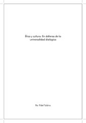 book Ética y cultura. En defensa de la universalidad dialógica