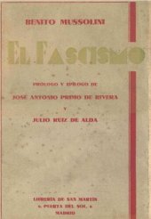 book El fascismo. Prólogo y epílogo de José Antonio Primo de Rivera