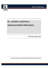 book El legado quechua. Indagaciones peruanas