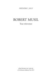 book Robert Musil tout réinventer