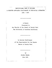 book Institutional care of children: A selected annotated bibliography of periodical literature, 1941-1950