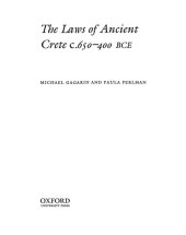 book The Laws of Ancient Crete: c. 650-400 BCE