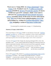 book Worst case re: Trump 2020, via UPenn criminologist, Mary Trump, et al.: President’s one of ~77 million psychopaths imperiled (PsIMP) by advances in molecular genetics; he knows PsIMP; he’s part of Ps’ resistance, which: 1) he wants to ADVANCE by granting 