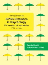 book Introduction to SPSS in Psychology: for version 19 and earlier