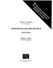 book Instructor’s Manual (Solutionary) Applied Fluid Mechanics