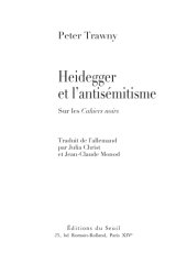 book Heidegger et l'antisémitisme sur les ''Cahiers noirs''