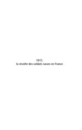 book 1917, la révolte des soldats russes en France