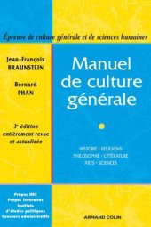 book Manuel de culture générale: histoire, religions, philosophie, littérature, arts, sciences