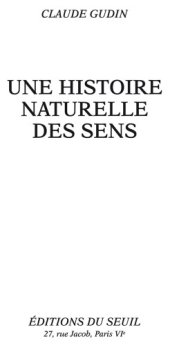 book Une histoire naturelle des sens