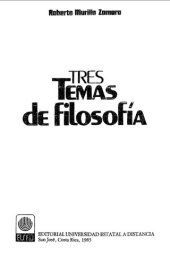 book Tres temas de filosofía