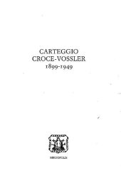 book Carteggio Croce-Vossler 1899-1949