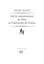 book Sur la connaissance de Dieu et l'univocité de l'étant