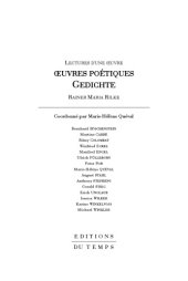 book Oeuvres poétiques, Gedichte, Rainer Maria Rilke