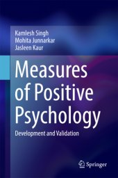 book Measures of Positive Psychology Development and Validation