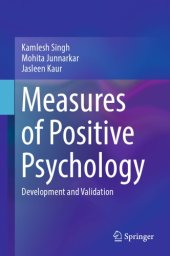 book Measures of Positive Psychology Development and Validation