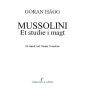 book Mussolini – Et studie i magt