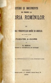 book Studii și documente cu privire la istoria romanilor IV