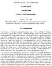 book Daniel Caspers von Lohenstein Cleopatra: Trauerspiel