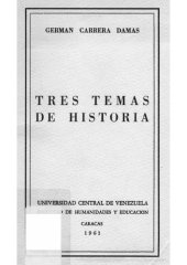 book Tres temas de historia