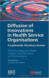 book Diffusion of Innovations in Health Service Organisations: A Systematic Literature Review