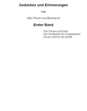 book Gedanken und Erinnerungen, Band 1