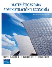 book Matemáticas para administración y economía