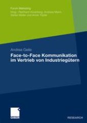 book Face-to-Face Kommunikation im Vertrieb von Industriegütern